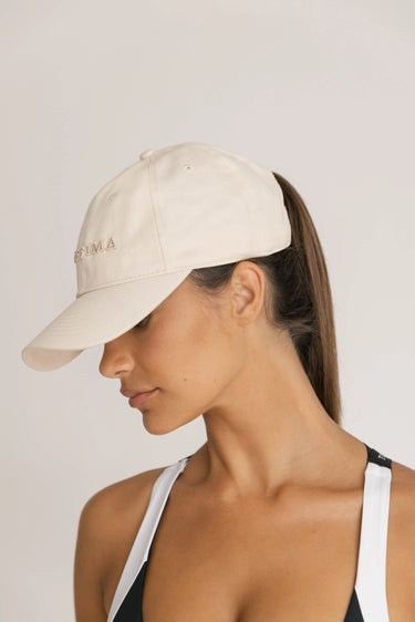 Adjustable Beige Cotton Cap